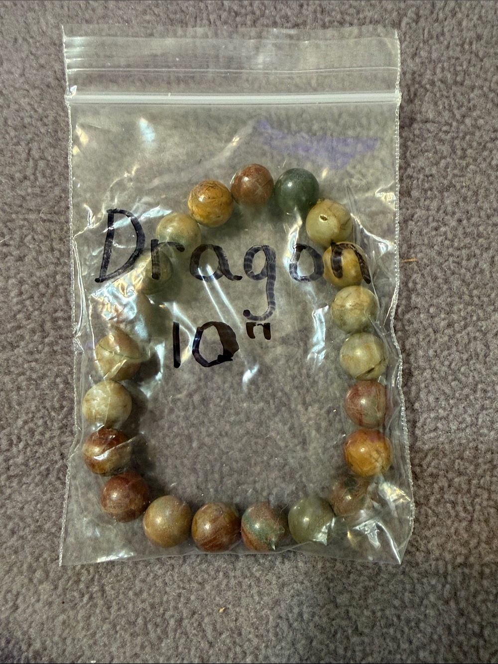 Dragon Stone Beaded Stretch Bracelet - Multicolor Earth Tones